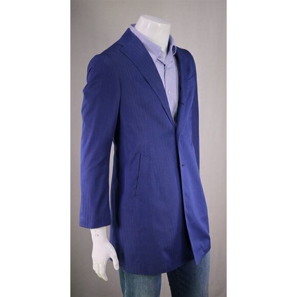 Ring Jacket Japan Blue Solaro Cotton Herringbone 3/4 Length Overcoat 36-38 - Picture 4 of 9